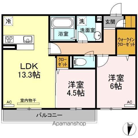 メゾン・ド・キャトルⅤ(2LDK/3階)の間取り写真