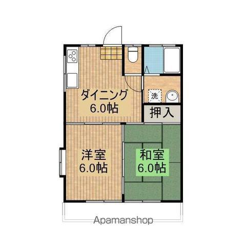 コーポソレイユ(2DK/1階)の間取り写真