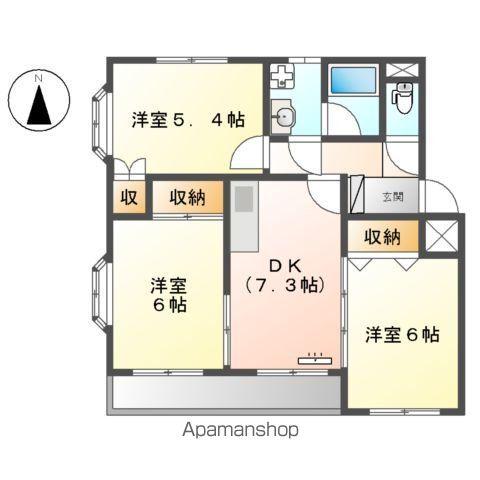 テラローザ(3DK/2階)の間取り写真