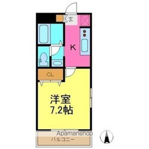 WITH(1K/2階)の間取り写真