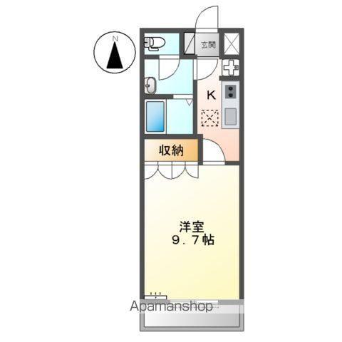 グリーンパークD(1K/1階)の間取り写真