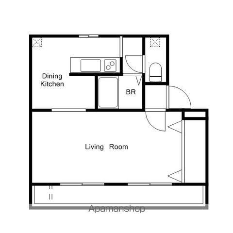 セゾンMK(1DK/1階)の間取り写真