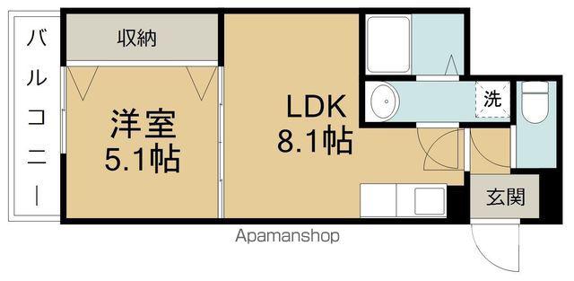 グレイス大町(1LDK/4階)の間取り写真