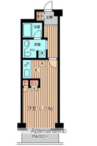 ガーデン目黒南(ワンルーム/1階)の間取り写真