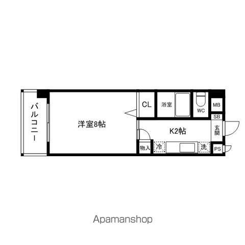 ボヌール・ド・ガリオン(1K/4階)の間取り写真