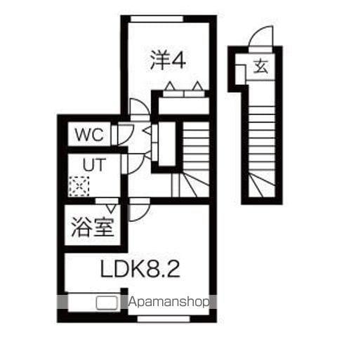 ルミエール(1LDK/2階)の間取り写真