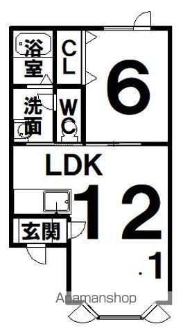 MY HOUSE GOODRIVERⅡ(1LDK/2階)の間取り写真