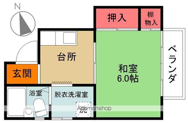 ソレイユ吹谷(1K/2階)の間取り写真