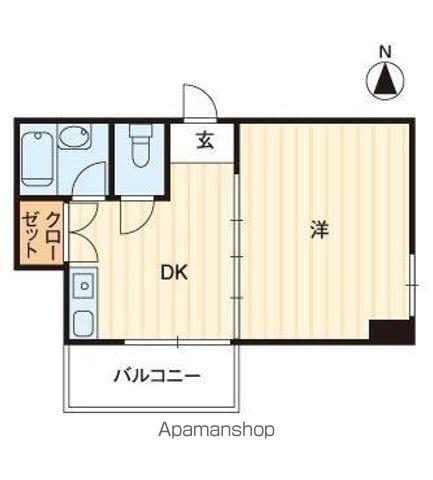メゾン塩屋(1DK/3階)の間取り写真