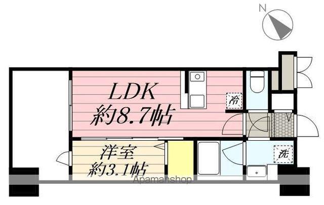 グランフォーレ千早マークスクエアウエストウイング(1LDK/5階)の間取り写真