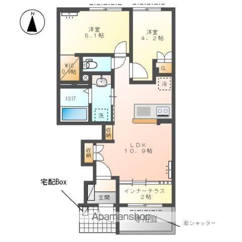 GLANZ -グランツ-(2LDK/1階)の間取り写真