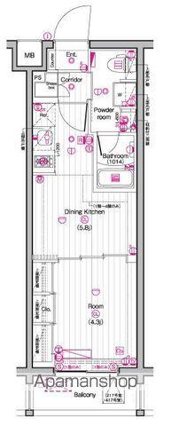 THE PREMIUM CUBE G 東中野(1DK/2階)の間取り写真