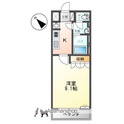 サイド7(1K/2階)の間取り写真