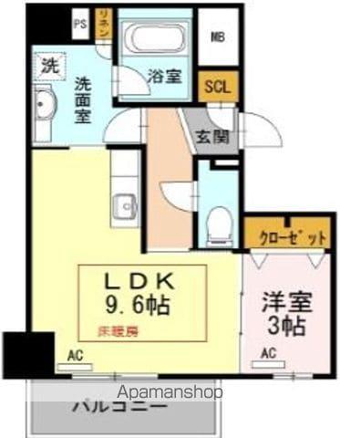 ウェルブライト博多ステーション(1DK/11階)の間取り写真