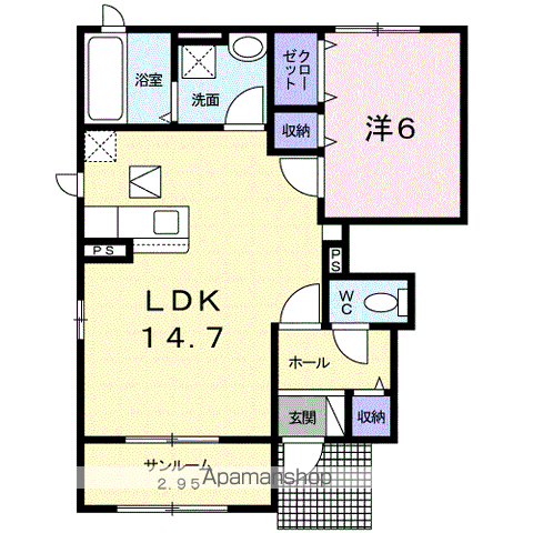 メゾン・ドゥ・ランジュⅠ(1LDK/1階)の間取り写真