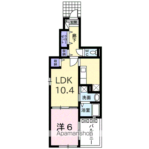 レーベン59(1LDK/1階)の間取り写真