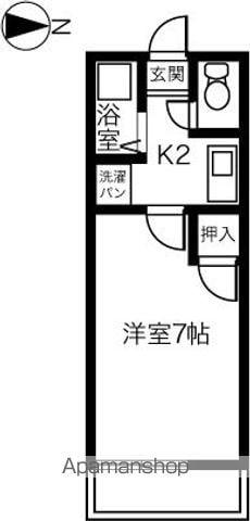 ジョイフル(1K/2階)の間取り写真