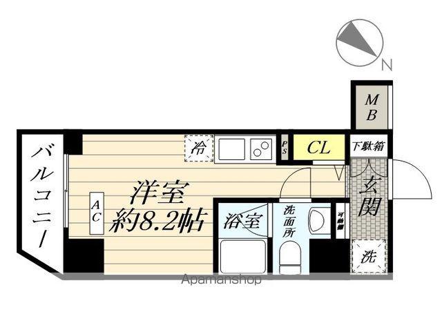 スパシエイラーレ横浜(ワンルーム/2階)の間取り写真