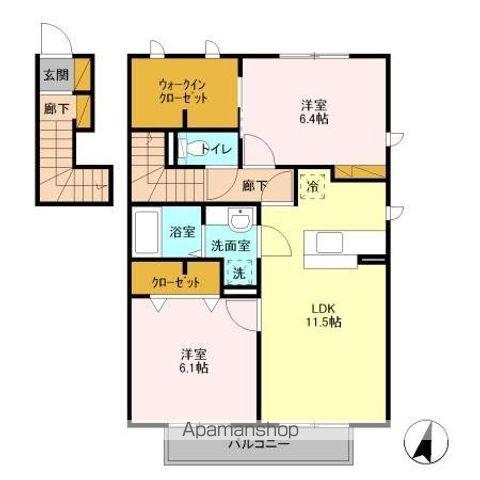 ハウス四季2(2LDK/2階)の間取り写真