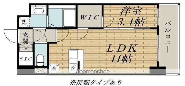 リヴェント福島野田(1LDK/6階)の間取り写真