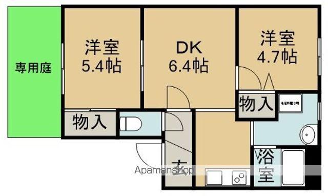 グリーン御膳洞(2DK/1階)の間取り写真