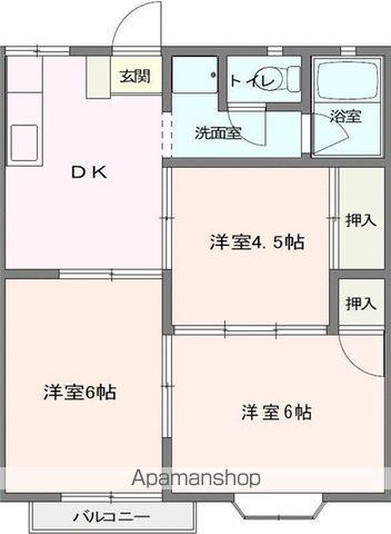 F.Fハイツ(3DK/1階)の間取り写真