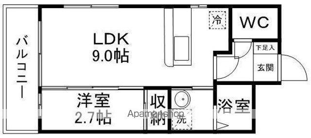 パルティール小松島(1LDK/2階)の間取り写真