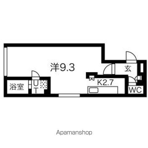 プレジール札幌(1LDK/2階)の間取り写真