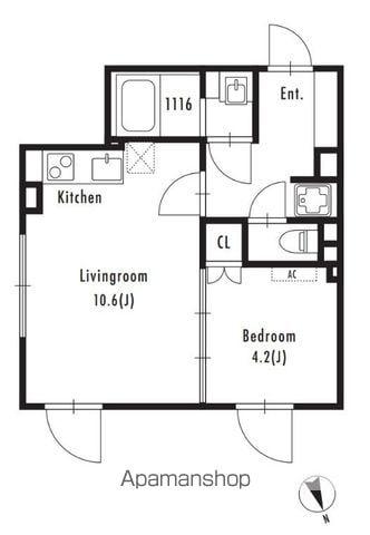 GRANPASEO市谷仲之町(1LDK/3階)の間取り写真