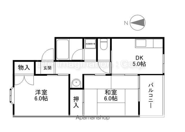 ルミネス瀬田(2K/1階)の間取り写真