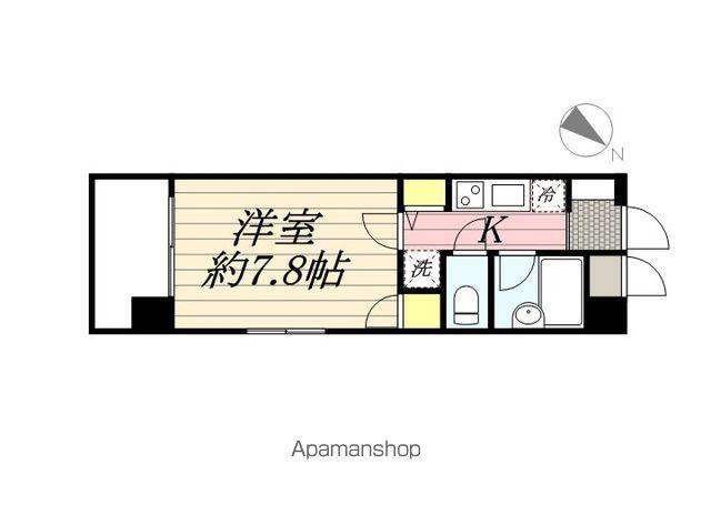 ライジングプレイス西横浜(1K/6階)の間取り写真
