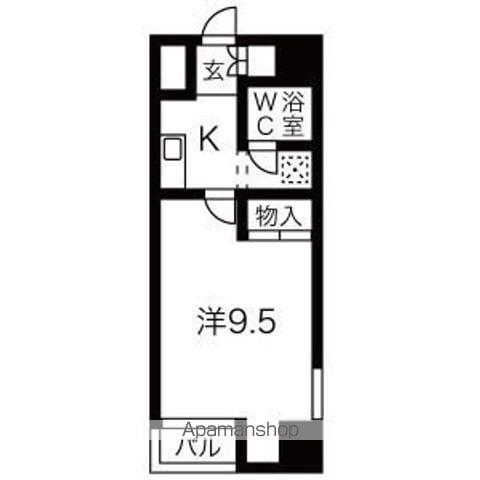 盛岡ダイカンプラザ(1K/8階)の間取り写真