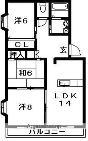 ファミール大原(3LDK/2階)の間取り写真
