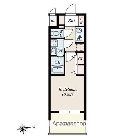CREST TAPP 平安通(1K/7階)の間取り写真