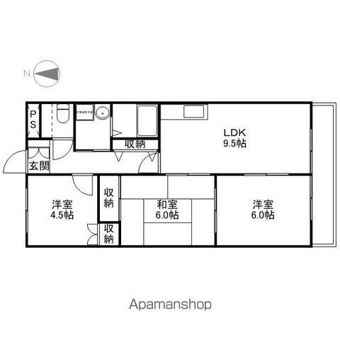 APIANT`華(3LDK/1階)の間取り写真