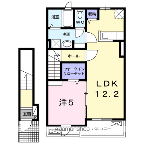 ファミュ(1LDK/2階)の間取り写真
