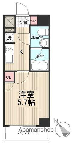 ライジングプレイス堀切(1K/4階)の間取り写真