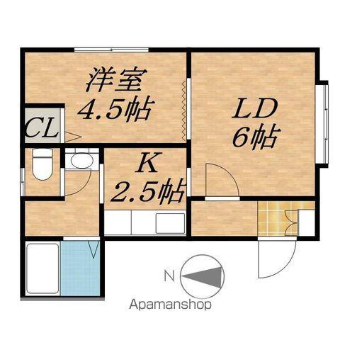 PARIEキャノーラ(1LDK/1階)の間取り写真