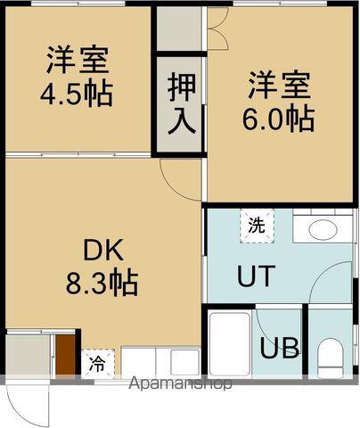 ピアマリオット(2DK/2階)の間取り写真