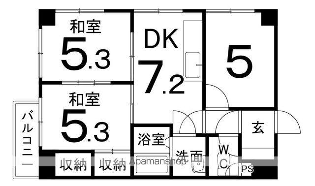 日商岩井幣舞マンション(3DK/7階)の間取り写真