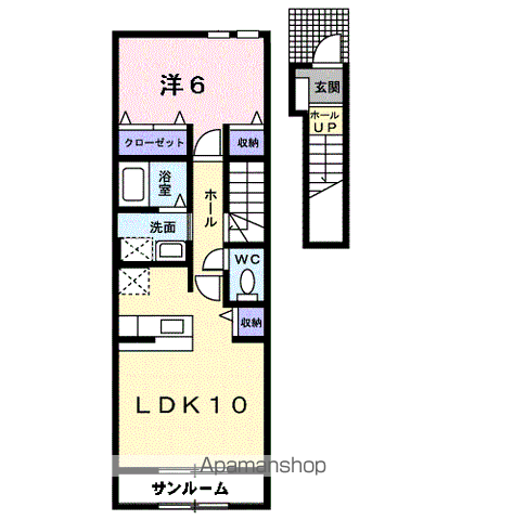 フォレスタ デ フィオーレ(1LDK/2階)の間取り写真