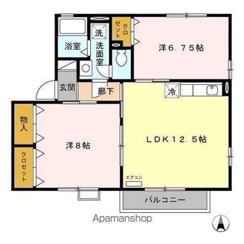 ウィルモアK・I(2LDK/2階)の間取り写真