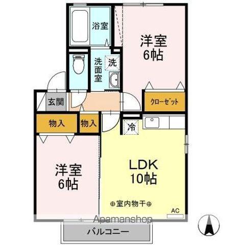 メルヴェイユB(2LDK/2階)の間取り写真