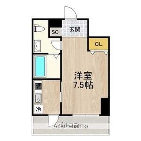 フロンティアタワー名駅南(1K/6階)の間取り写真