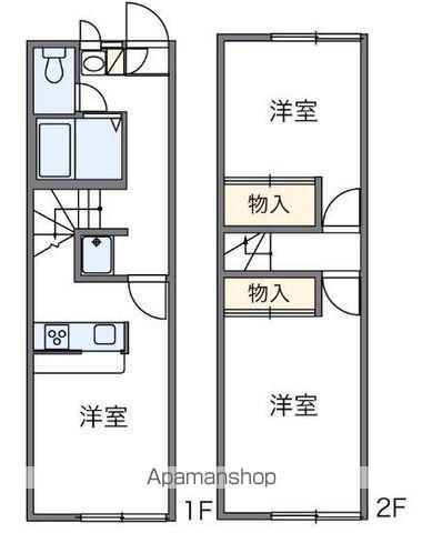 レオパレス東屋島(2DK/1階)の間取り写真