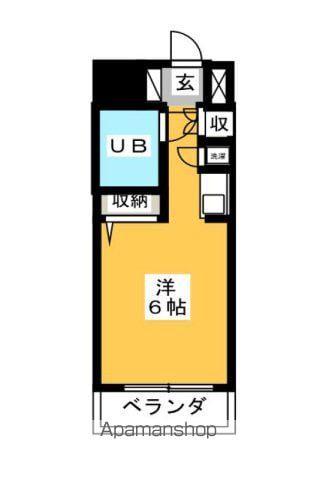ライオンズマンション八王子北野(ワンルーム/3階)の間取り写真