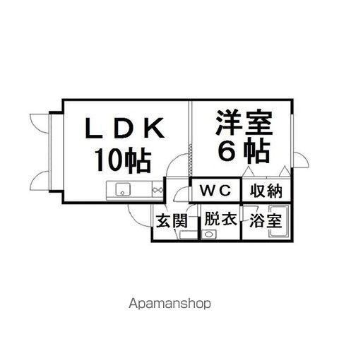 まほろば参番館(1LDK/1階)の間取り写真