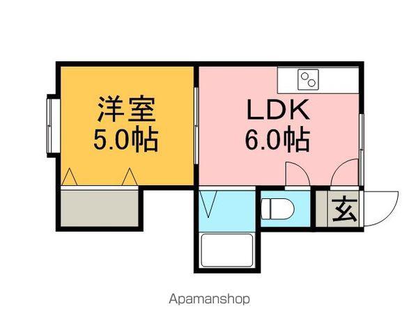 スクウェア(1DK/3階)の間取り写真