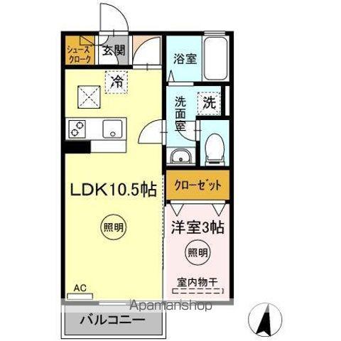 プリマヴェーラ・Y(1LDK/1階)の間取り写真