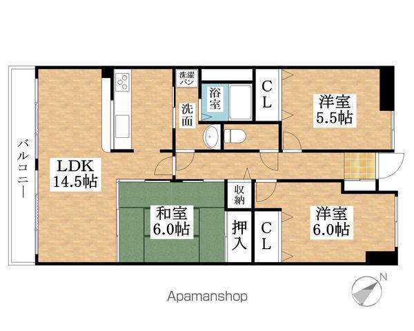 メッツア蔵王(3LDK/4階)の間取り写真